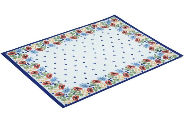 Modern woven placemats for casual table settings-16" Set of 2 Placemats - Flower Garden