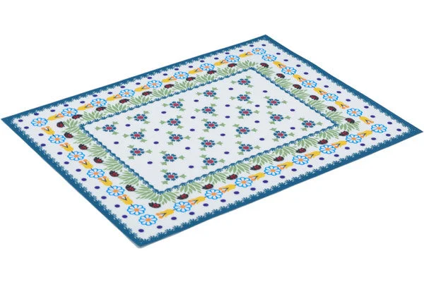 Modern placemat set for daily use-16" Set of 2 Placemats - Flowers And Ladybugs