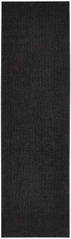 plush carpet for living rooms -2' X 8' Non Skid Indoor / Outdoor Runner Rug - Black