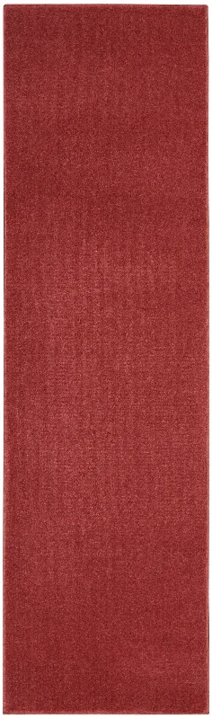 carpet for home gyms with non-slip backing -2' X 8' Non Skid Indoor / Outdoor Runner Rug - Brick Red