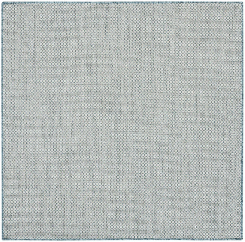 carpet for homes with hardwood floors -4' Square Geometric Power Loom Area Rug - Blue