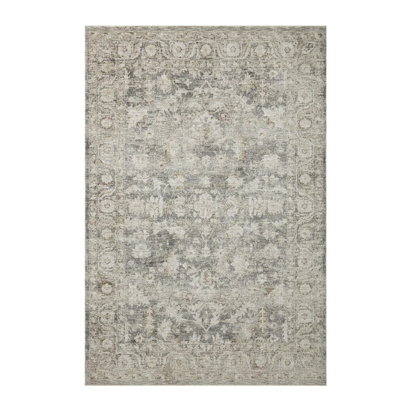 natural fiber carpet for homes -Amber Lewis x Loloi Honora Slate / Beige Rug