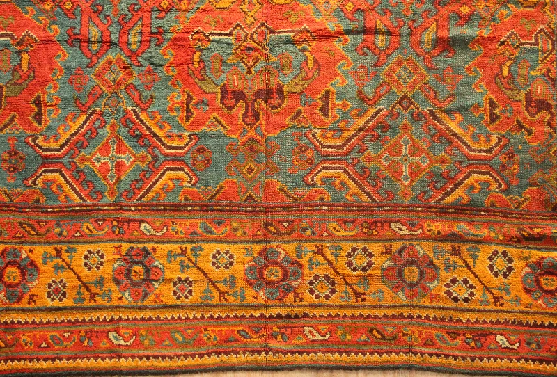 eco-friendly carpet options -Antique Oushak, Turquoise and Square 324 x 315cm / 10'8" x 10'4"