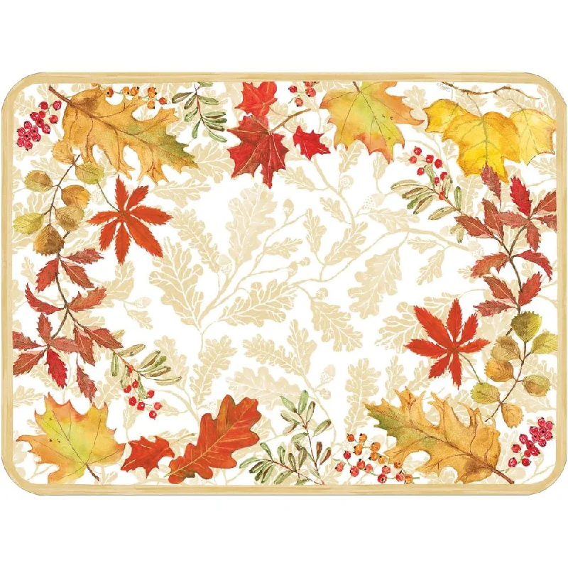 Modern placemat for family dining-Autumn Leaves Paper Placemats