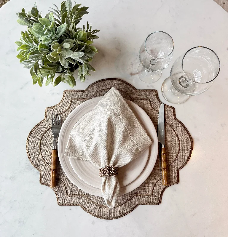 Fabric placemat for dining room-Beige and Brown Placemat