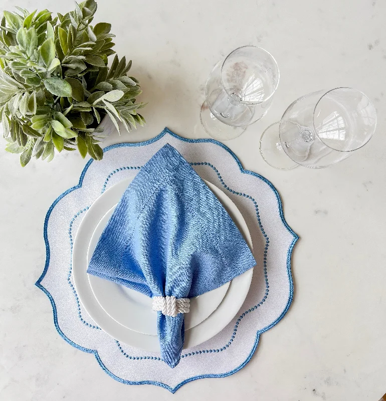 Easy-to-clean fabric placemat-Blue and White Placemat