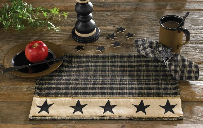 Placemat for breakfast nook-Bridgeton Black Star Placemats