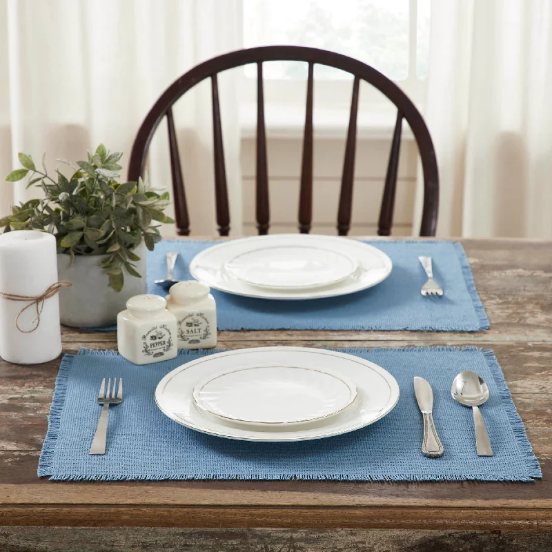 Stylish placemat for tea time-Burlap Blue Placemats