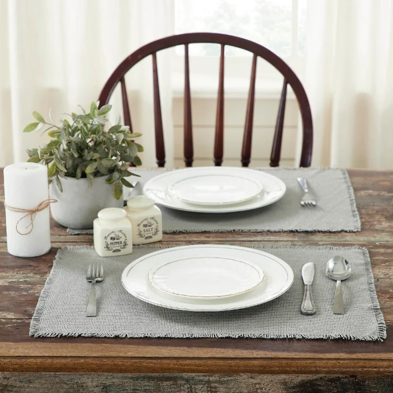 Elegant placemat for dinner setting-Burlap Dove Grey Placemats