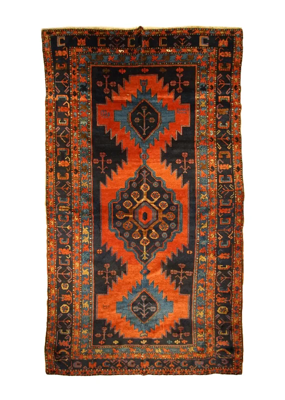 high-quality carpet for commercial use -Caucasian Rug Gharabagh Handmade Area Tribal Antique 5'11"x9'7" (6x10) Red Blue Geometric Design #A33023