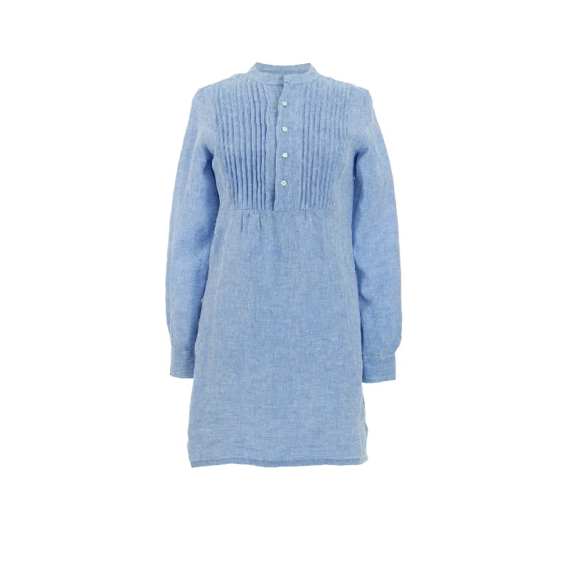 Continuing with more:Chambray Pleated Linen French Blue Tunic