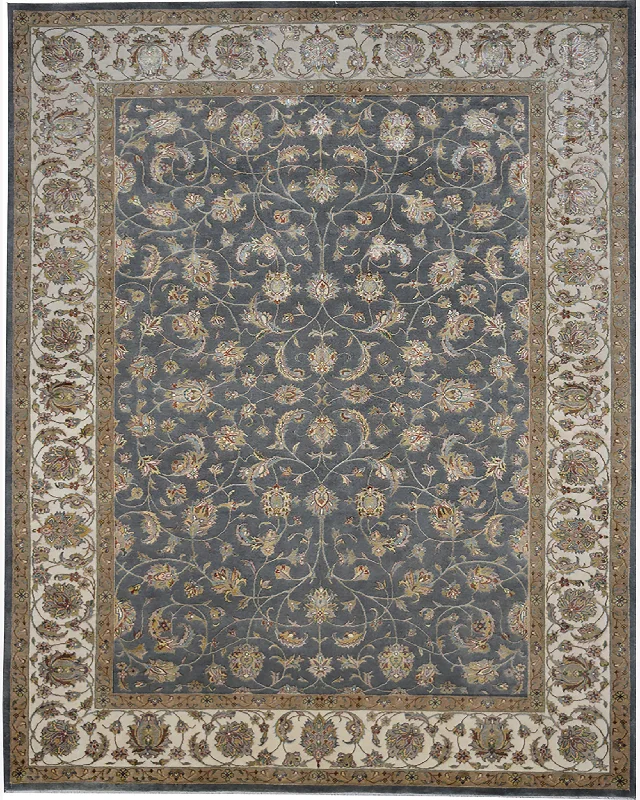 carpet for apartments with heavy foot traffic -Chantel Muted Blue & Ivory Rug