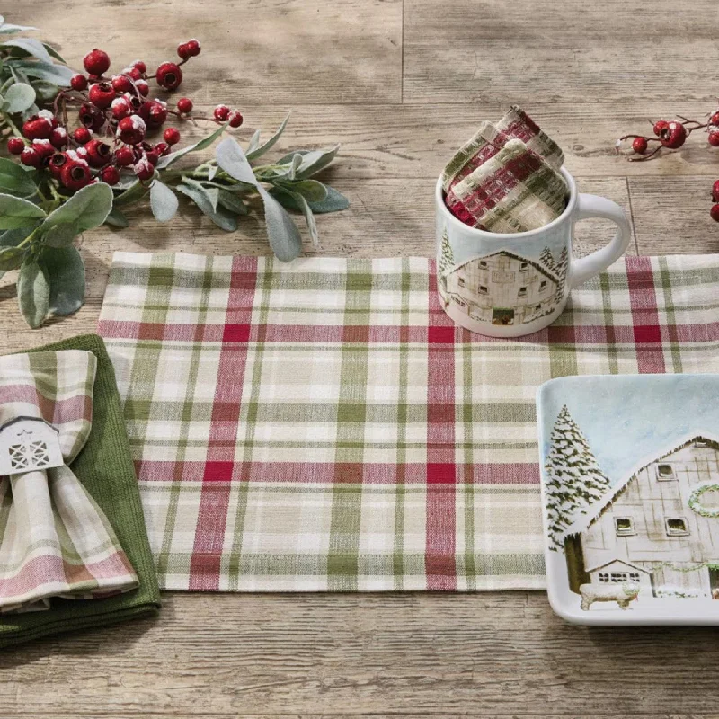 Non-slip placemats for outdoor use-Christmas Barn Placemats