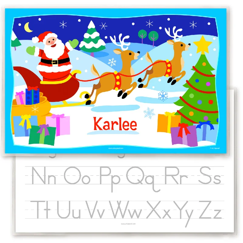 Christmas placemat set-Santa Claus Christmas Personalized Kids Placemat