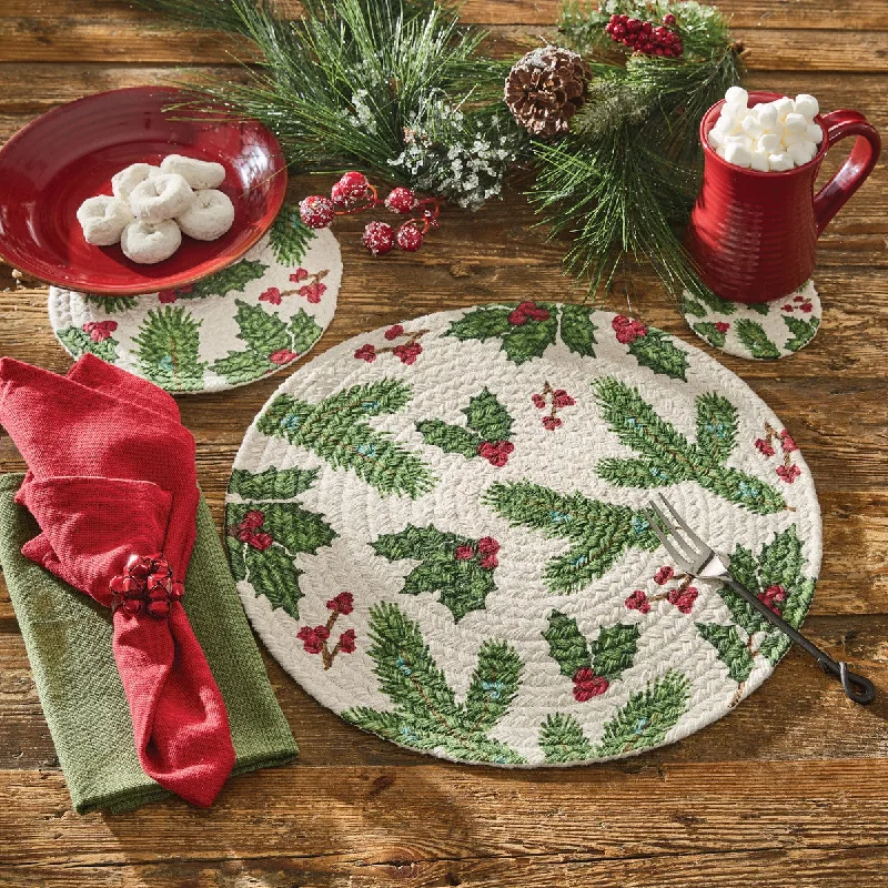 Comfortable placemat-Boughs of Holly Placemats