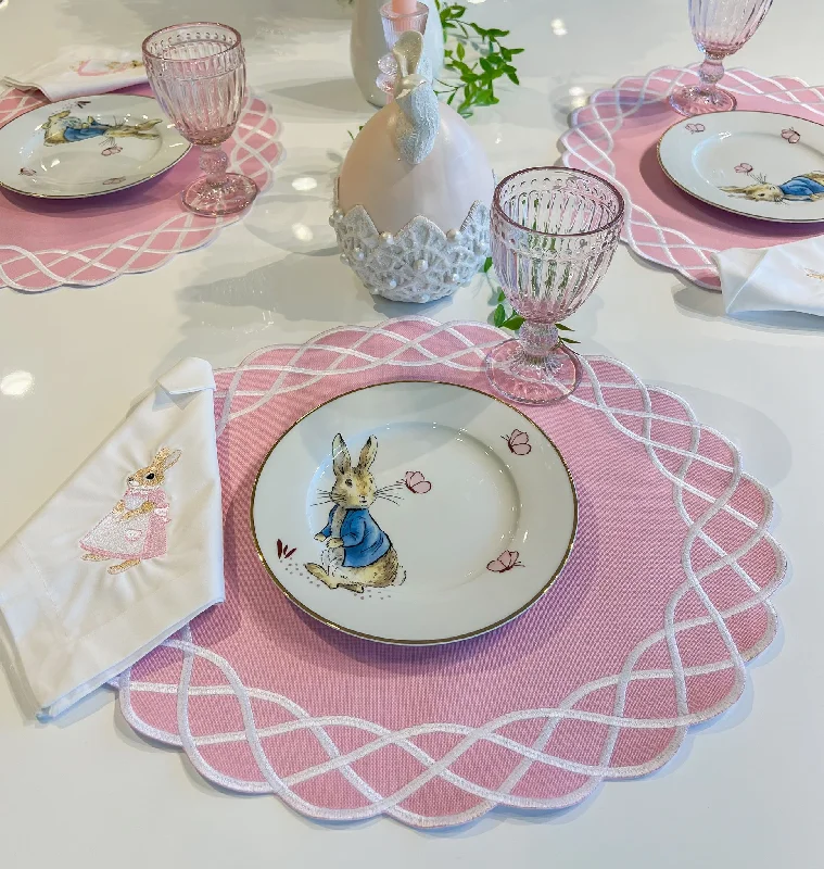 Modern placemat design-Double Side White and Pink Placemat