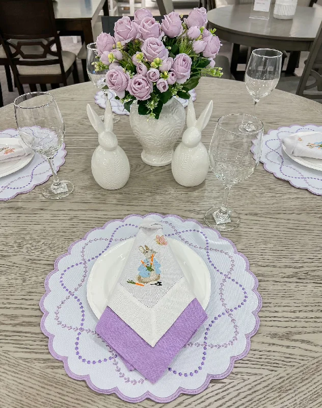 Placemat for potluck dinner-White and Purple Placemat