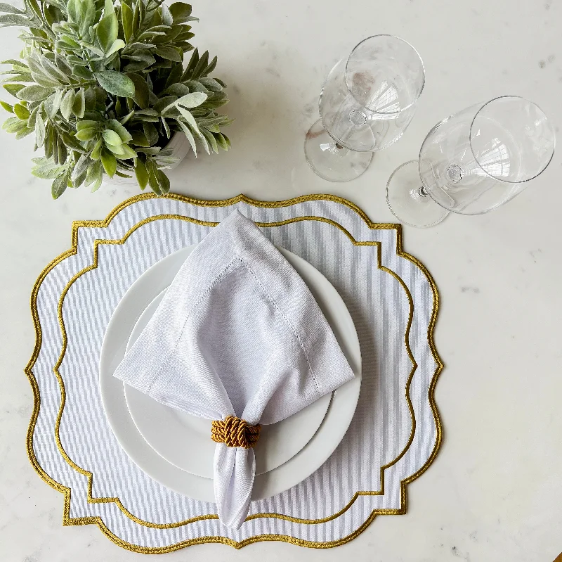 Red checkered placemat-Double Side White and Beige Placemat