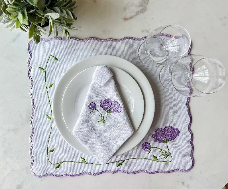 Placemat for kitchen table-Double Side White and Purple Placemat