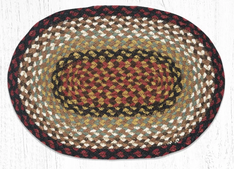 Set of four placemats for special dinners-Earth Rugs C-19 Burgundy/Mustard Jute Placemat 13``x19``