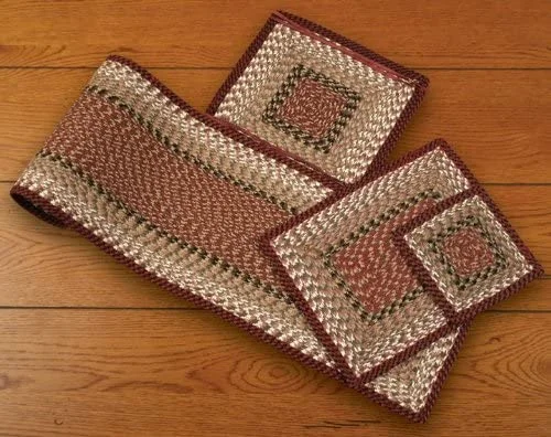 Reversible placemats for easy dining-Earth Rugs C-19 Burgundy/Mustard Rectangle Placemat 13.25``x17.25``