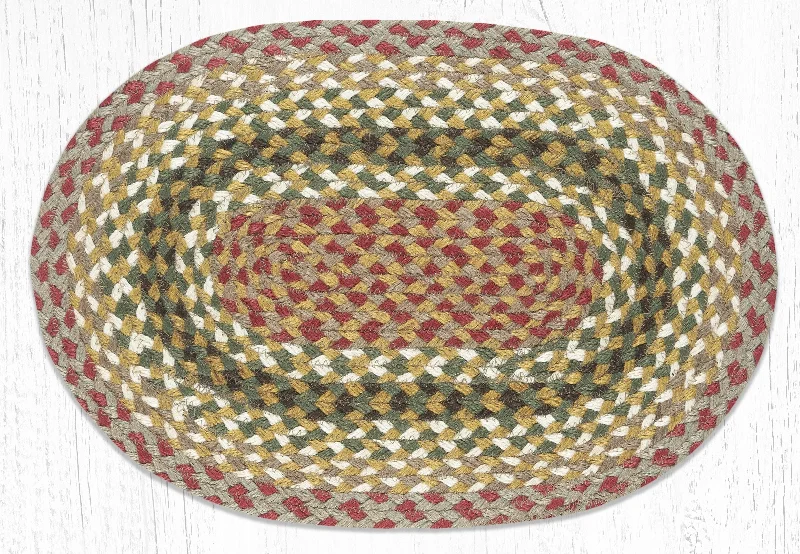 Artful placemat for unique table decor-Earth Rugs C-24 Olive/Burgundy/Gray Jute Placemat 13``x19``