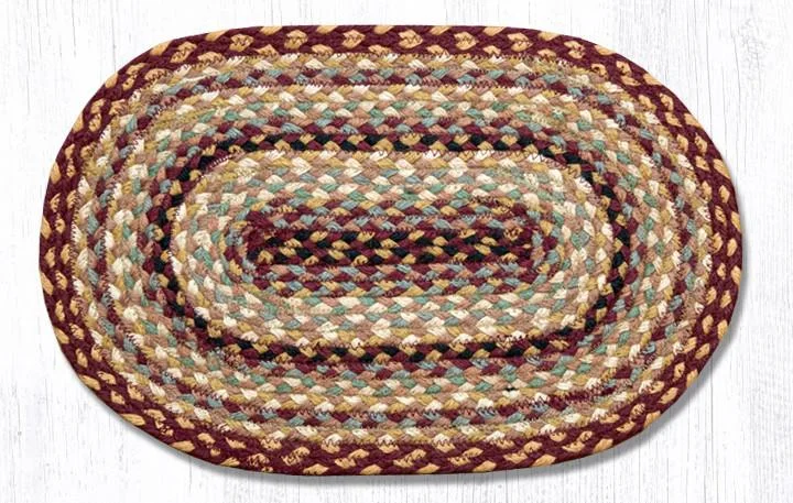 Casual placemat set for meals-Earth Rugs C-357 Burgundy/Gray/Cream Jute Placemat 13``x19``