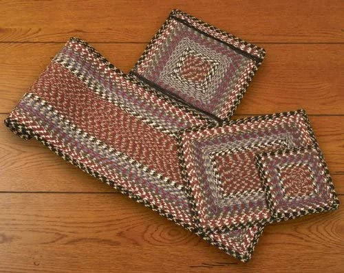 Table placemats for casual home gatherings-Earth Rugs C-43 Burgundy/Blue/Gray Rectangle Placemat 13.25``x17.25``