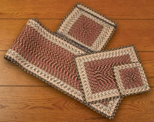 Stylish placemats for Christmas dinner-Earth Rugs C-57 Burgundy/Gray/Cream Rectangle Placemat 13.25``x17.25``