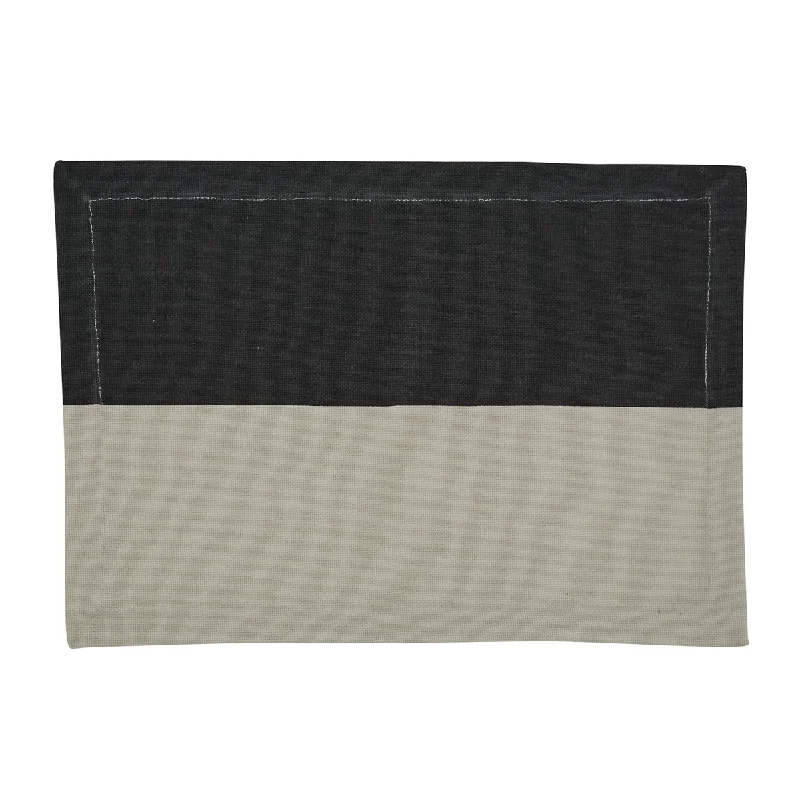 Large rectangular placemat-Ebony & Ivory Color Block Placemat Set