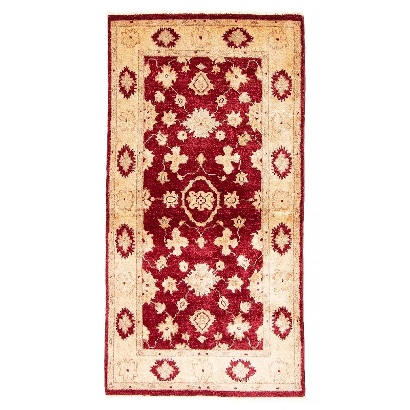 carpet for gym flooring with durability -ECARPETGALLERY Hand-knotted Chobi Finest Red Wool Rug - 3'0 x 5'4