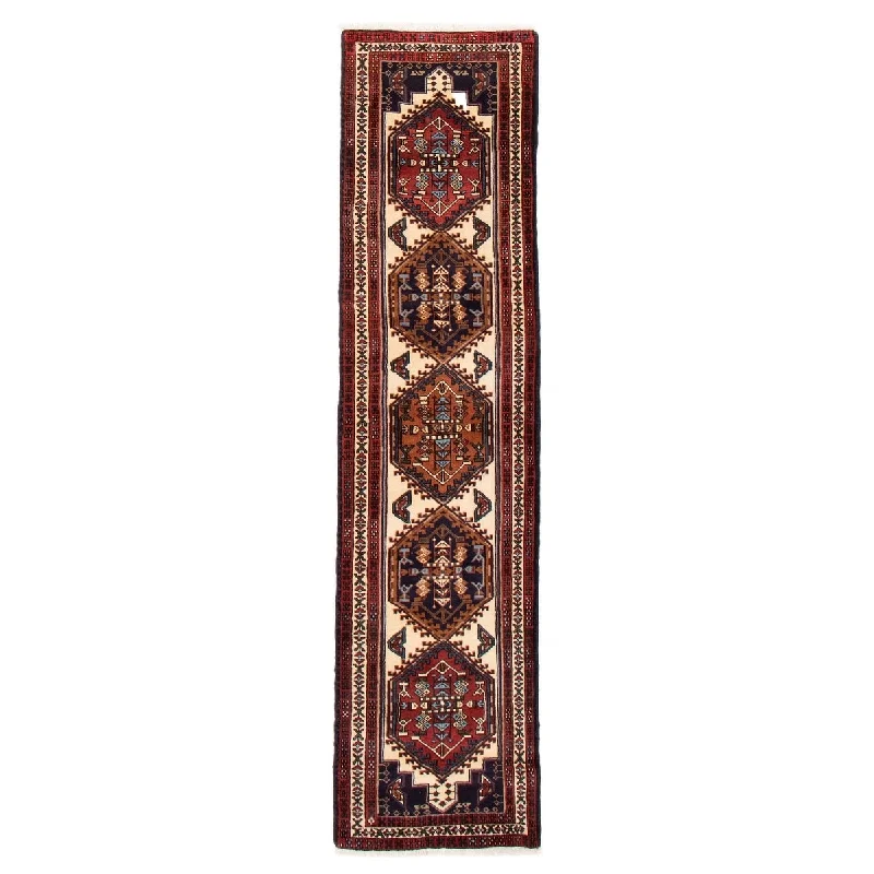 carpet with moisture resistance -ECARPETGALLERY Hand-knotted Konya Anatolian Cream Wool Rug - 2'4 x 9'1