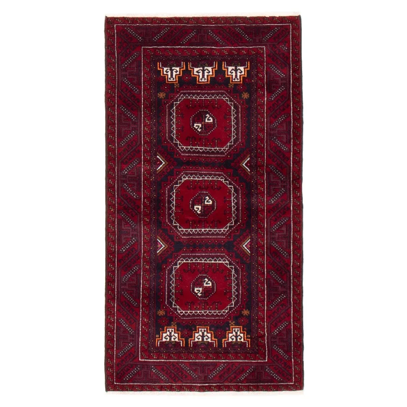 carpet for stairways and steps -ECARPETGALLERY Hand-knotted Royal Baluch Red Wool Rug - 3'4 x 6'5