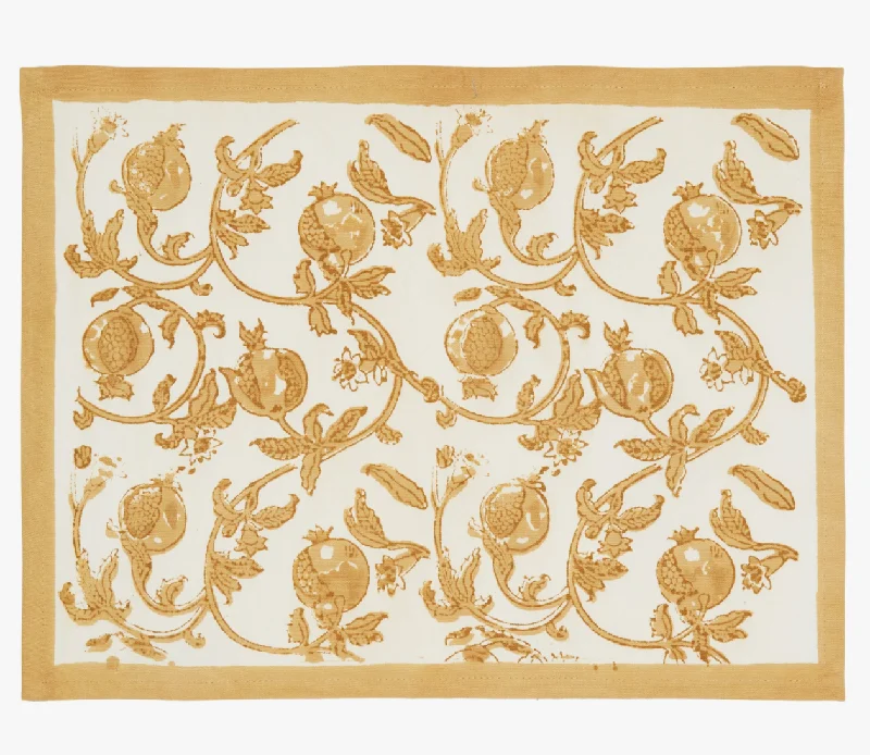 Comfortable placemats for long dinners-Granada Mustard Mats