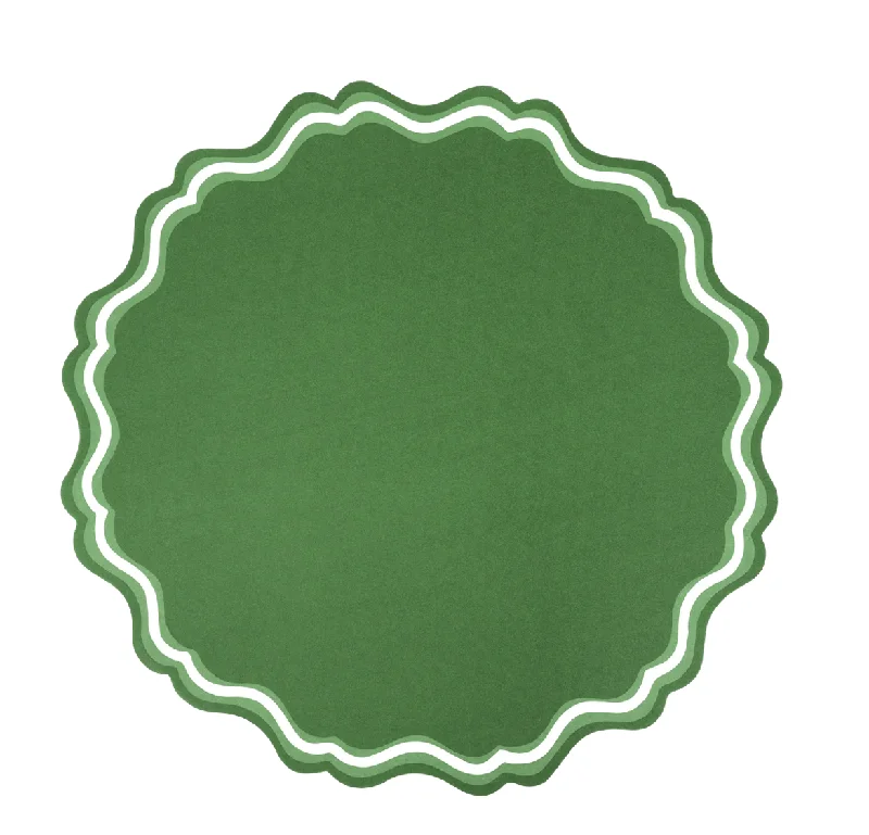 Stylish placemat for tea party-Green Fancy Scallop Paper Placemats