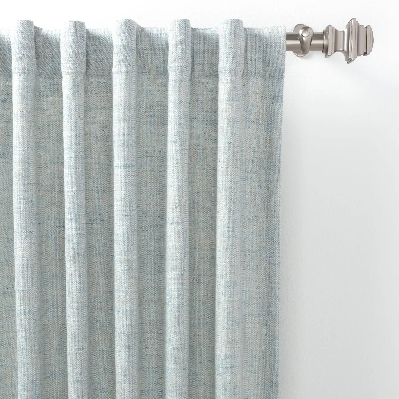 custom-sized carpet for unique spaces -Greylock Soft Blue Curtain Panel