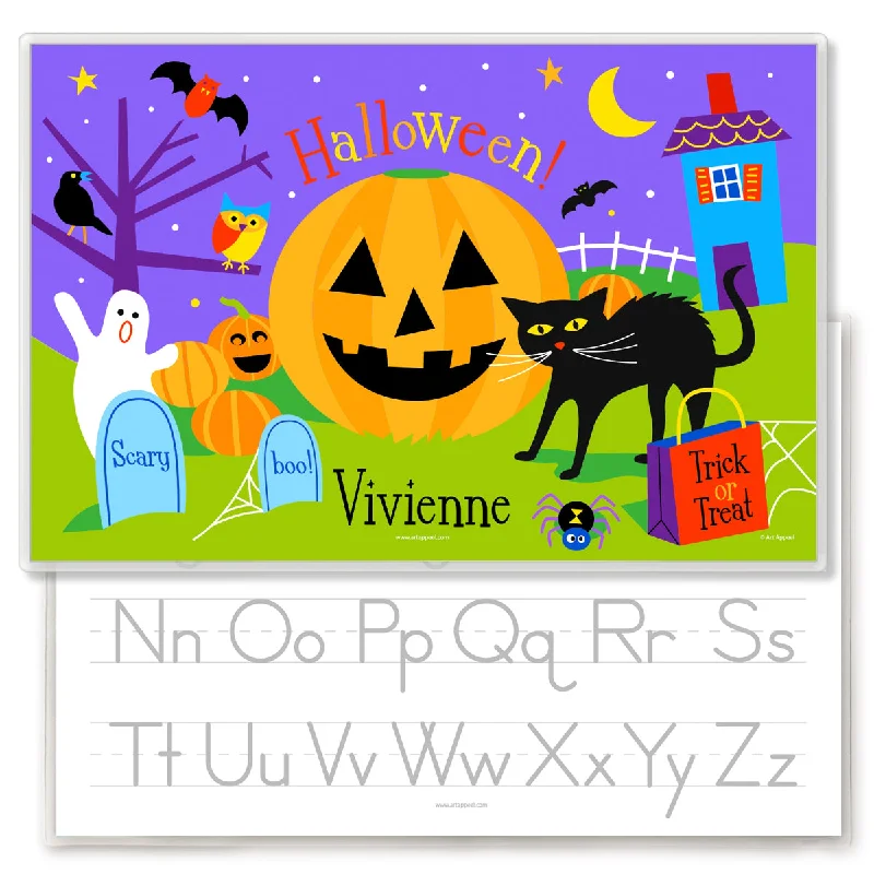 Placemat for birthday party-Halloween Pumpkin Personalized Kids Placemat