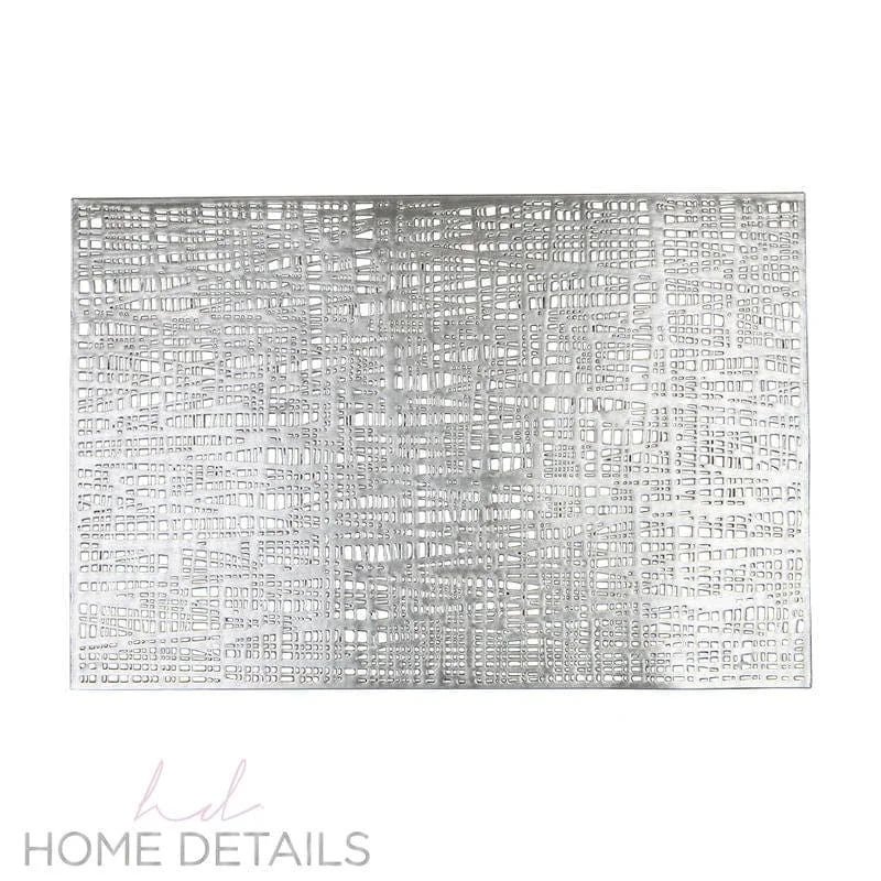 Placemat for farmhouse style-Barcelona Metallic Placemat in Silver