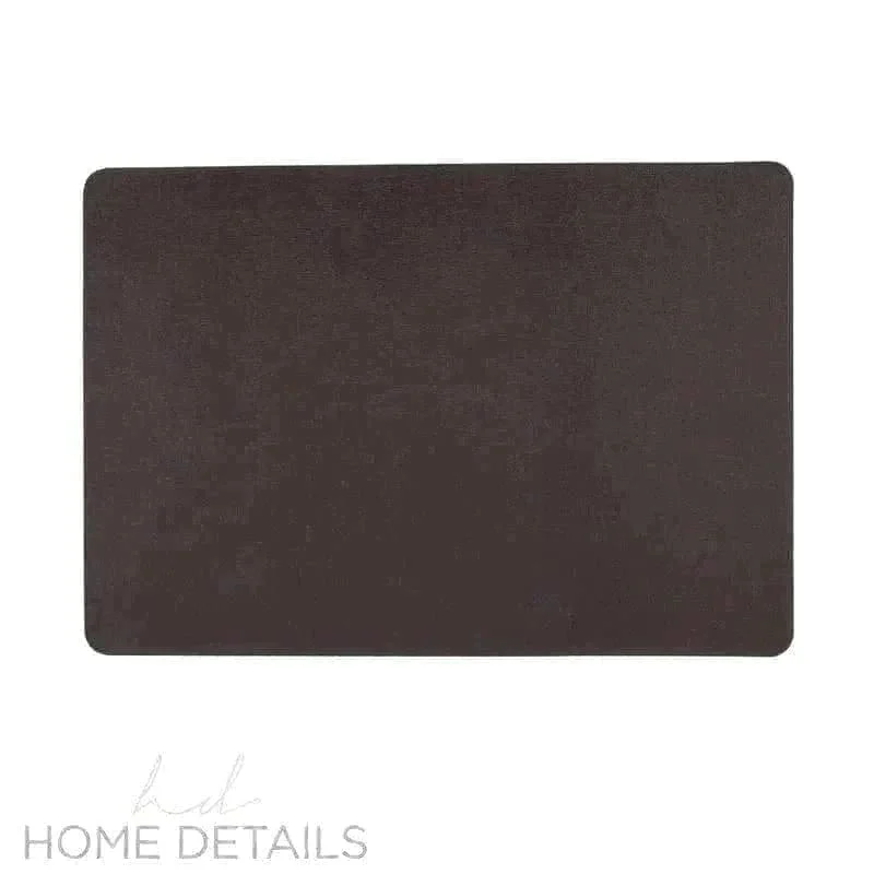 Animal print placemat-Home Details Faux Leather Double Sided Placemat in Dark Brown