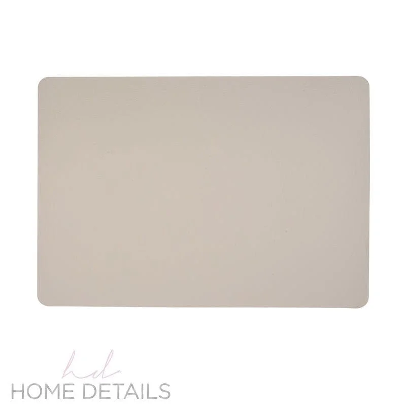 Placemat for everyday use-Home Details Faux Leather Double Sided Placemat in Ivory