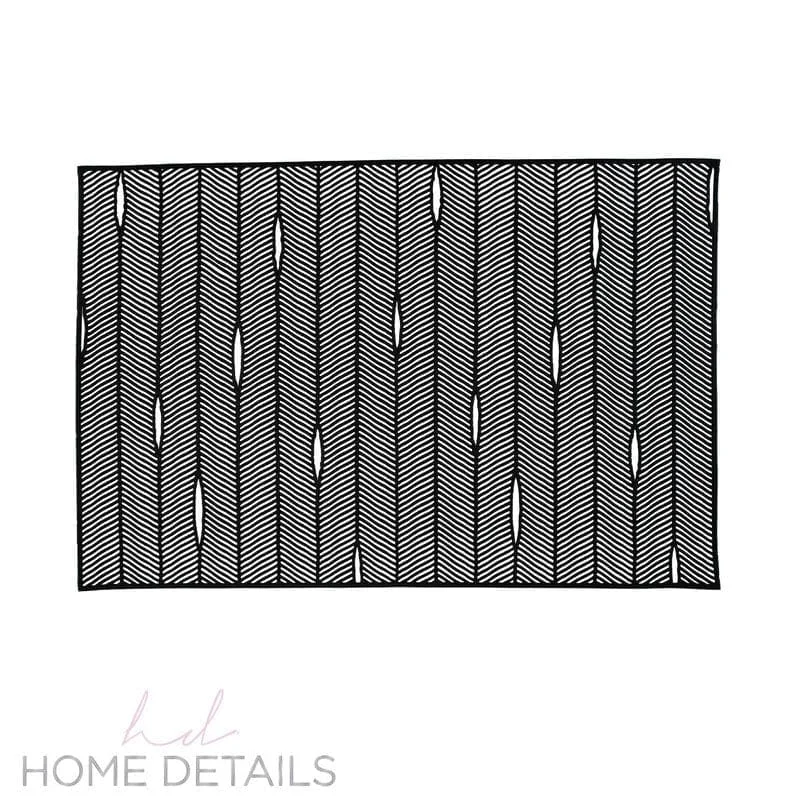 Cute placemat-Home Details Herringbone Stripe Laser Cut Placemat in Black