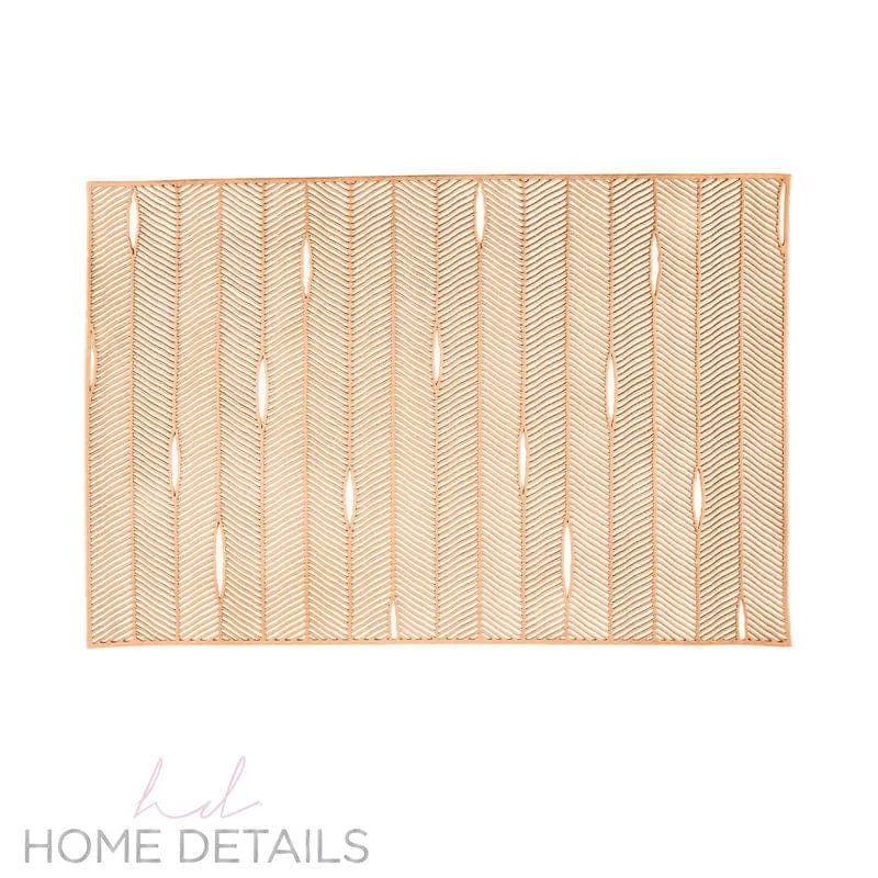 Stylish placemat-Home Details Herringbone Stripe Laser Cut Placemat in Bronze