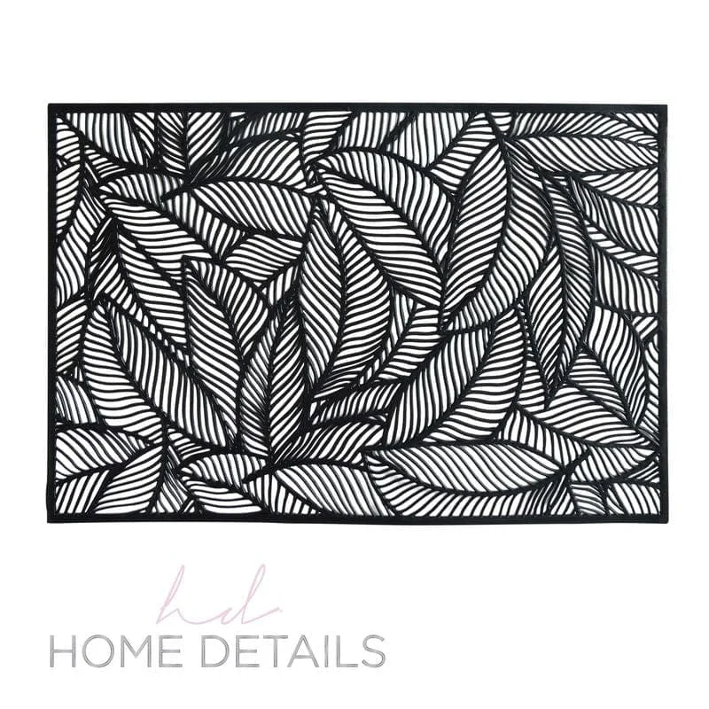 Seasonal placemat-Home Details Pear Leaf Laser Cut Placemat in Black