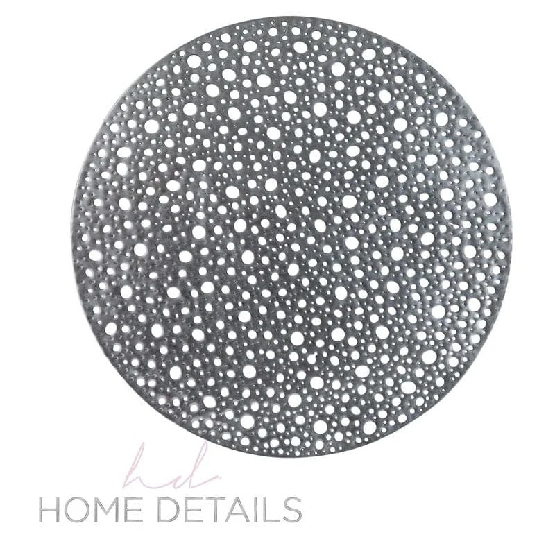 Placemat for Christmas dinner-Home Details Round Moon Laser Cut Placemat in Silver