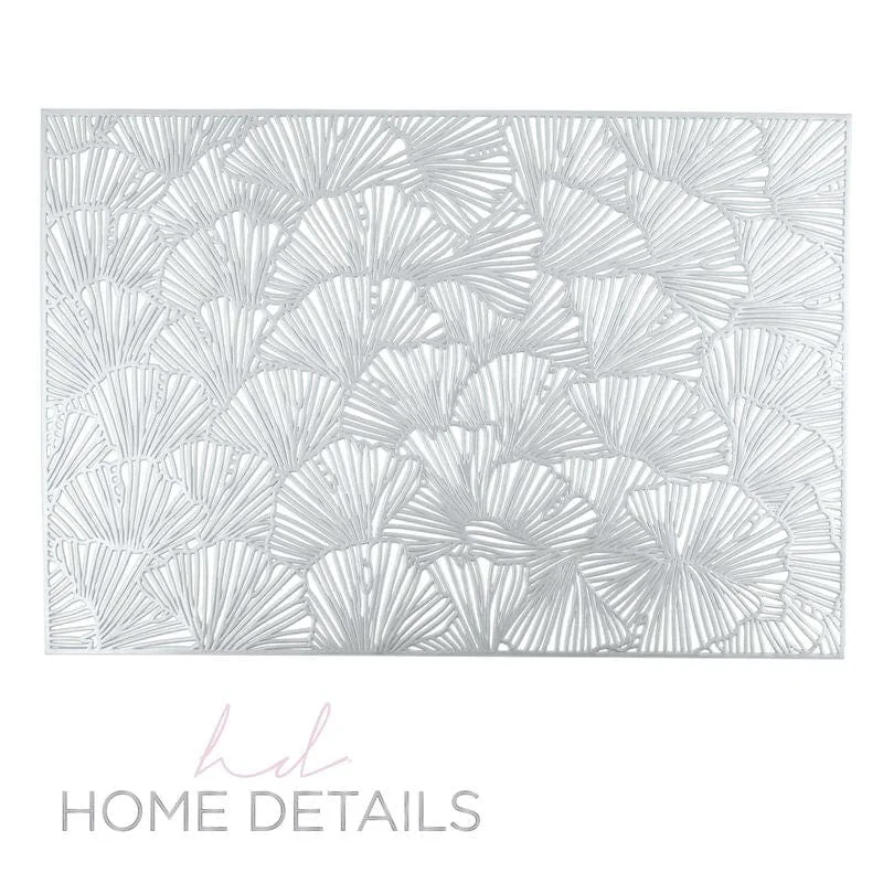 Beige placemat-Shell Laser Cut Placemat in Silver