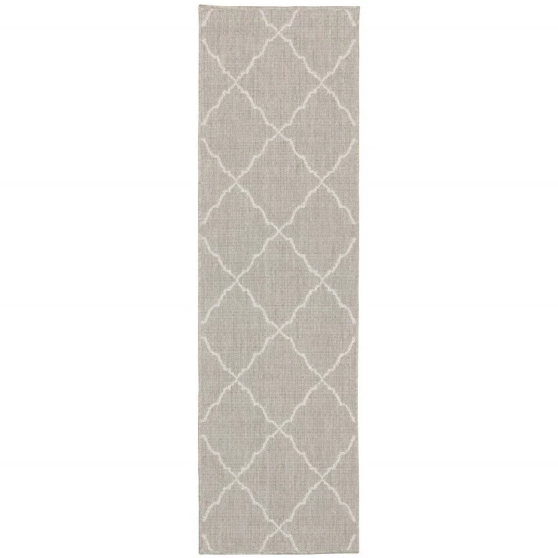 washable carpet for high traffic areas -Indoor & Outdoor Area Rug - Gray / Ivory