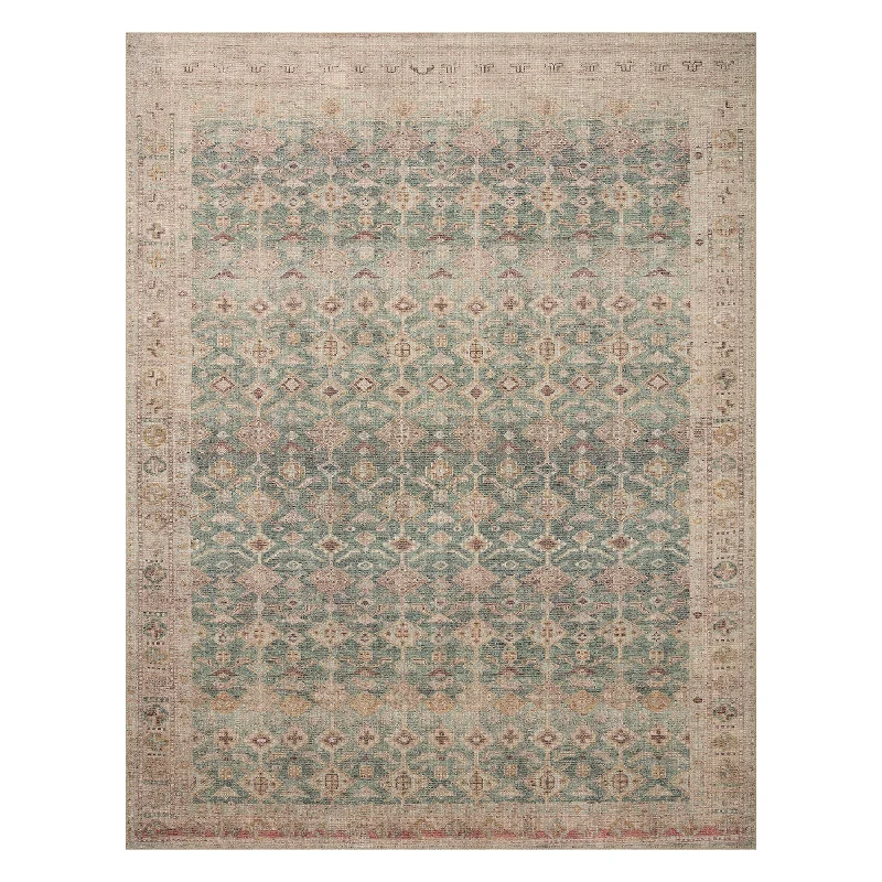 patterned carpet for living rooms -Joey Rug, Aqua / Sand