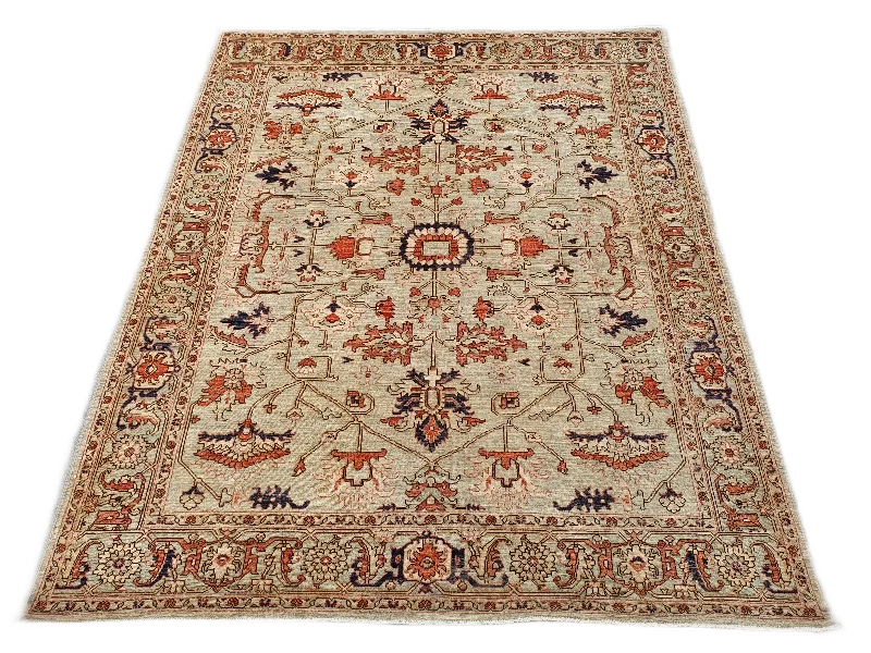 carpet for homes with eco-conscious designs -Kaoud Rugs 8.1X9.10 Rectangle Beige Heriz-s Area Rug