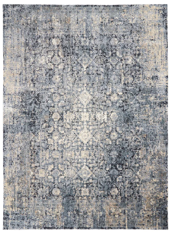 carpet for home gyms with non-slip backing -Kathy Ireland Moroccan Celebration KI3M1 Slate Area Rug