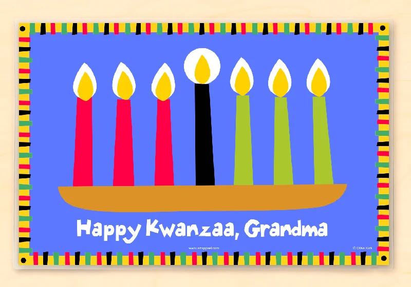 Modern-designed placemat for chic dining-Kwanzaa Personalized Kids Placemat